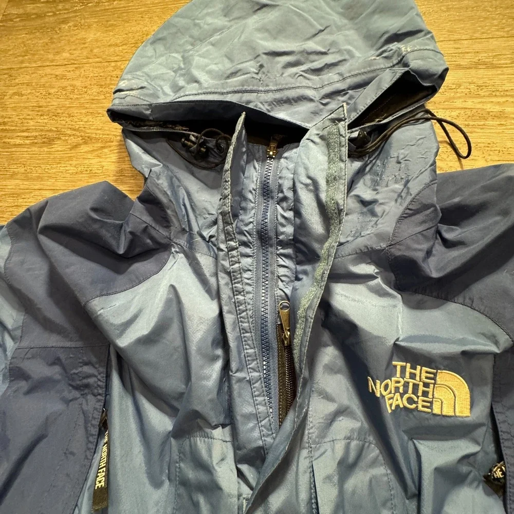 The North Face Jacket Mens XL Blue Gore-Tex Shell Hooded Zip Vintage Gorpcore